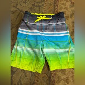 Gerry Weber Kids Swim Trunks with Gray and Green Stripes